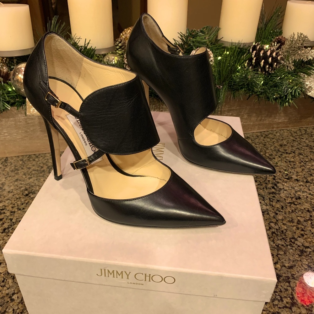 Jimmy Choo Stiletto. Black. Size 37. Model: 142Houry. Very Sexy Shoe! 🎁🎄‼️